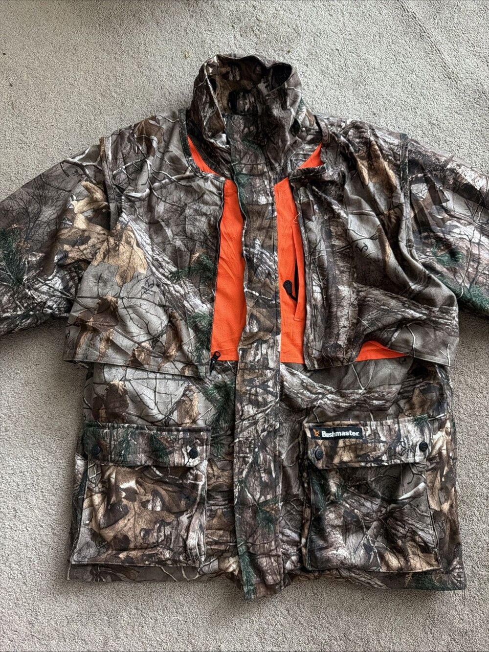Bushmaster Men’s Large Field Jacket With Removaeble Vest Coat Orange 2 Layer